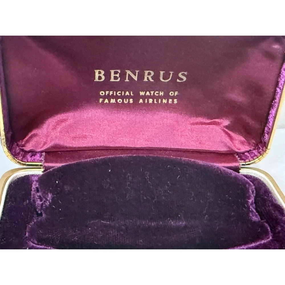 Vintages benrus Velvet clamshell watchbox official airlines Men gift displays